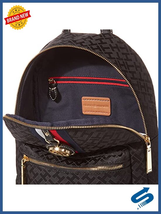 Nylon mini backpack with adjustable straps, multiple compartments, lightweight
